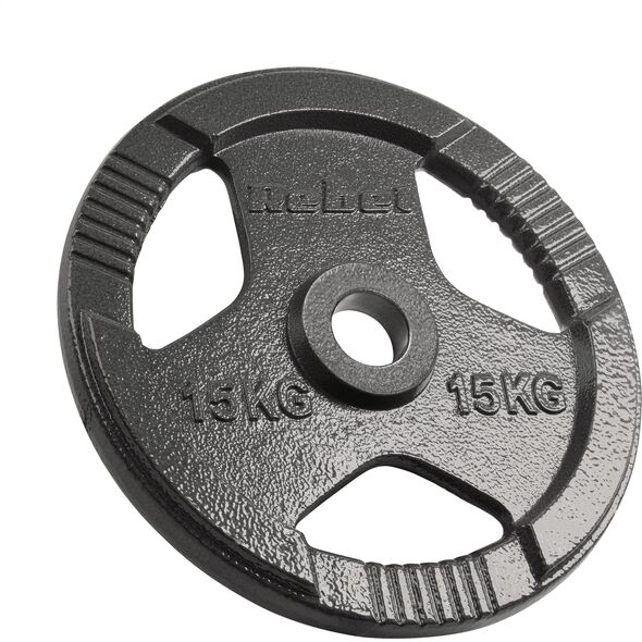 Obciążenie żeliwne olimpijskie zestaw 2x15kg, otwór 51mm, talerz z uchwytami, REBEL ACTIVE