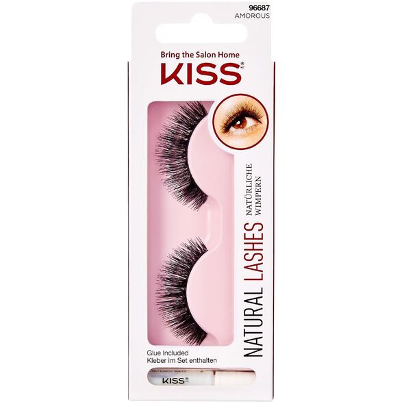KISS Sztuczne Rzęsy Natural Lashes - Amorous 1 para + klej 1g