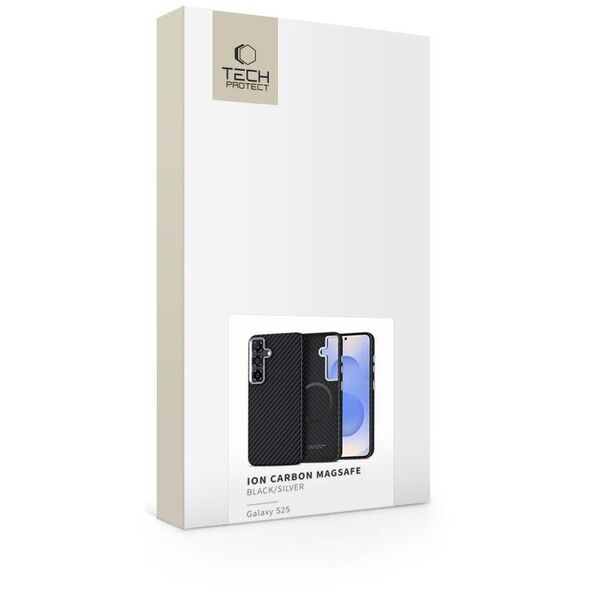 TECH-PROTECT ION CARBON MAGSAFE GALAXY S25 BLACK/SILVER