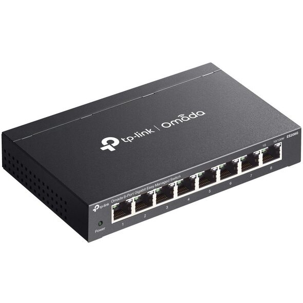 TP-Link Omada ES208G łącza sieciowe Zarządzany L2 Gigabit Ethernet (10/100/1000) Czarny