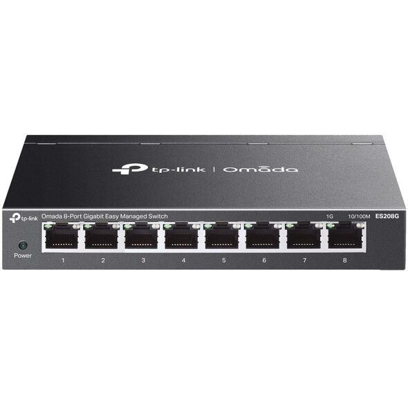 TP-Link Omada ES208G łącza sieciowe Zarządzany L2 Gigabit Ethernet (10/100/1000) Czarny