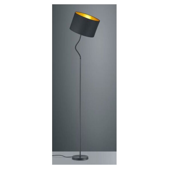 Lampa podłogowa lampa podłogowa Hostel 156 cm E27 stal/tekstylia 60W czarny/złoty