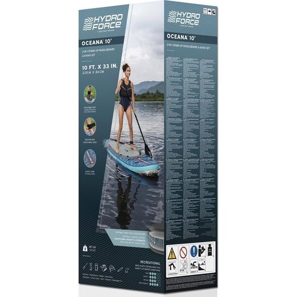 Bestway Zestaw Deska SUP z oparciem Hydro-Force 2w1 305cmx84cmx15cm 6532B EDUKAMP