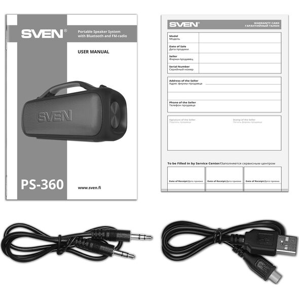 SVEN PS-360 głośnik przenośny / imprezowy Głośnik mono przenośny Czarny 24 W