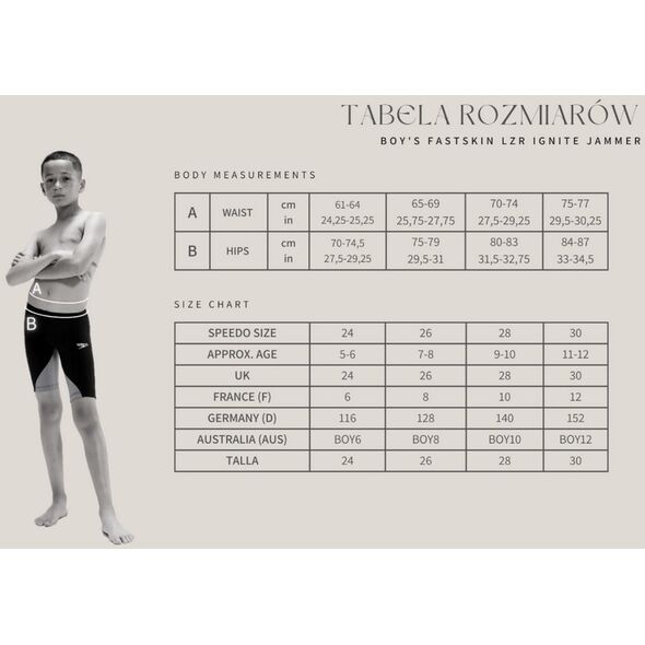 Dziecięcy strój pływacki spodenki basenowe Speedo Lzr Ignite Jam Jm rozmiar 9-10