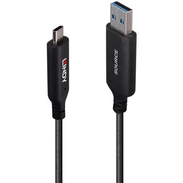 Lindy 43397 kabel USB USB 3.2 Gen 1 (3.1 Gen 1) 50 m USB A USB C Czarny