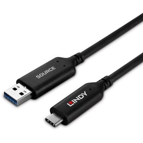 Lindy 43397 kabel USB USB 3.2 Gen 1 (3.1 Gen 1) 50 m USB A USB C Czarny
