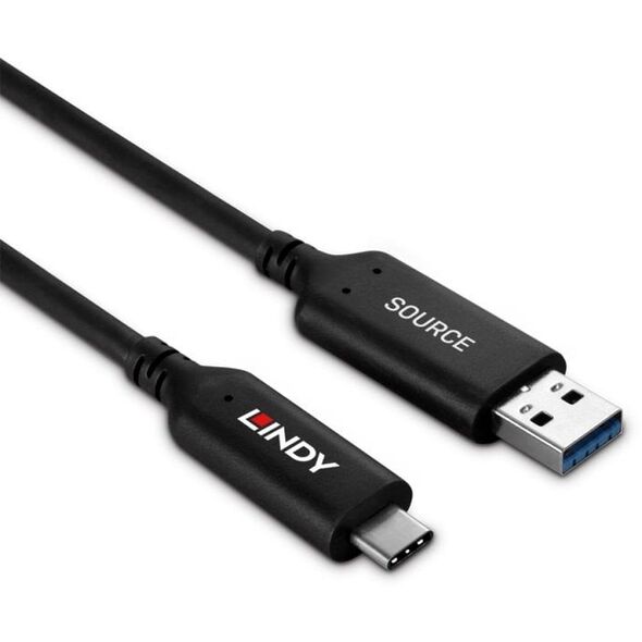 Lindy 43397 kabel USB USB 3.2 Gen 1 (3.1 Gen 1) 50 m USB A USB C Czarny