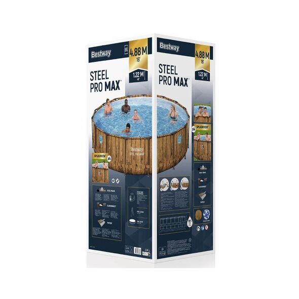 Bestway Basen stelażowy drewno 488x122 11w1 56725 EDUKAMP