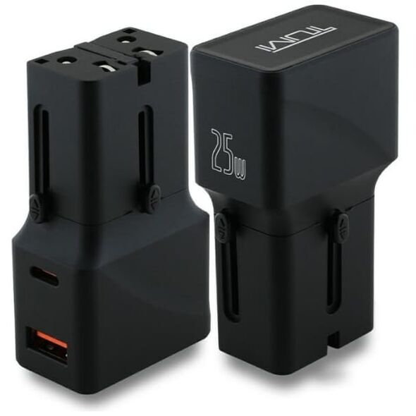 Ładowarka sieciowa TUMI Travel Adapter   25W USB-C / USB-A + Kabel USB-C/USB-C czarny