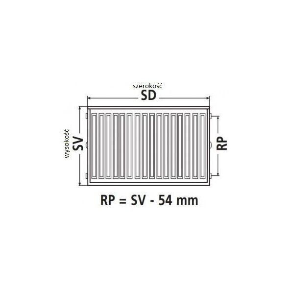 Kermi Grzejnik Therm X2 Profil-V 22 750 x 500mm (FTV220750501R1K)
