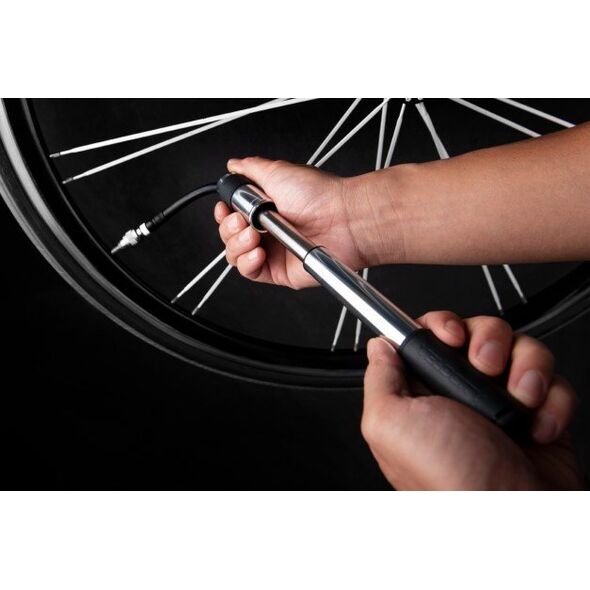 Pompka ręczna BIRZMAN Velocity Road Black (Presta/Schrader), 160psi/11bar, Długość 193mm, CNC, Czarna (NEW)