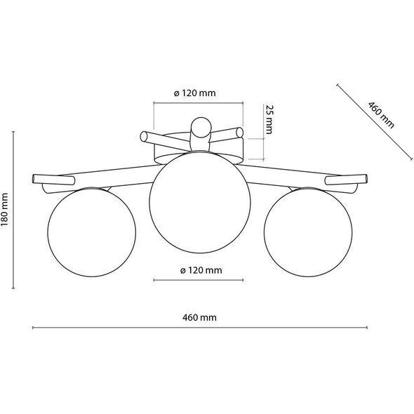TK Lighting Sheron 5308 plafon lampa sufitowa 3x6W G9 biały/sosna