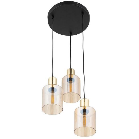 TK Lighting Sierra 6667 lampa wisząca zwis 3x15W E27 złota/bursztynowa