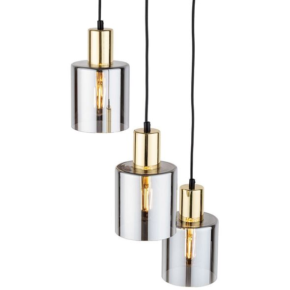 TK Lighting Sierra 6663 lampa wisząca zwis 3x15W E27 złota/grafitowa