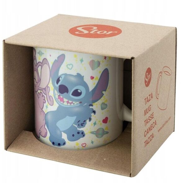 Kubek Ceramiczny Disney Stitch z Uchem do Napojów Stitch & Angel 325ml