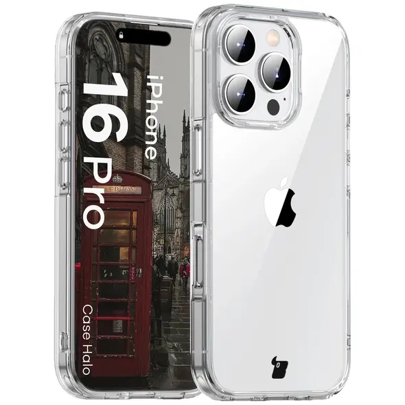 Etui Bizon Case Halo do Apple iPhone 16 Pro przezroczyste