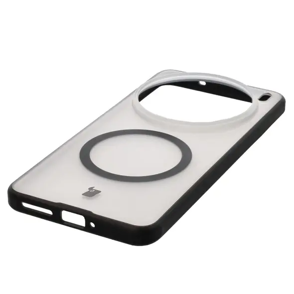 Etui z pierścieniem magnetycznym Bizon Case MatteO do Vivo X200 Pro przydymione-czarne