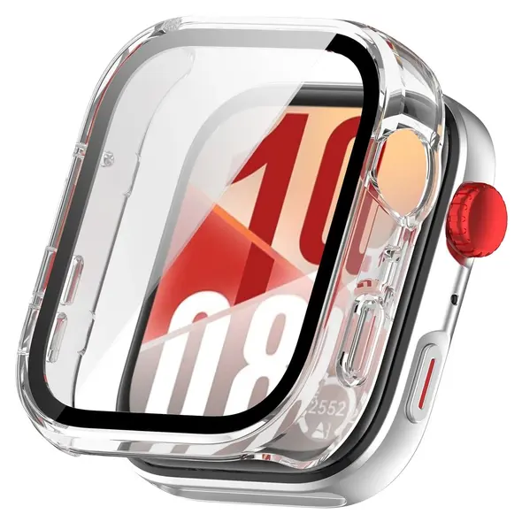 Etui ze szkłem do zegarka Bizon Case+Glass Watch do Huawei Watch Fit 4 przezroczyste