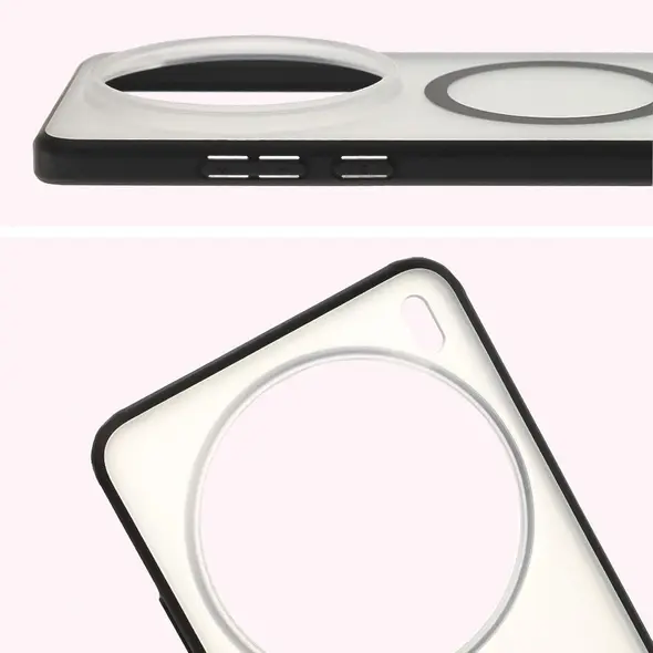 Etui z pierścieniem magnetycznym Bizon Case MatteO do Vivo X200 Pro przydymione-czarne