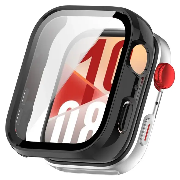 Etui ze szkłem do zegarka Bizon Case+Glass Watch do Huawei Watch Fit 4 czarne