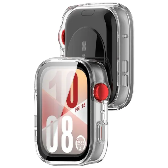 Etui ze szkłem do zegarka Bizon Case+Glass Watch do Huawei Watch Fit 4 przezroczyste