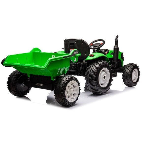 Traktor Na Akumulator HC-306 Z Przyczepą Jasno Zielony 24V