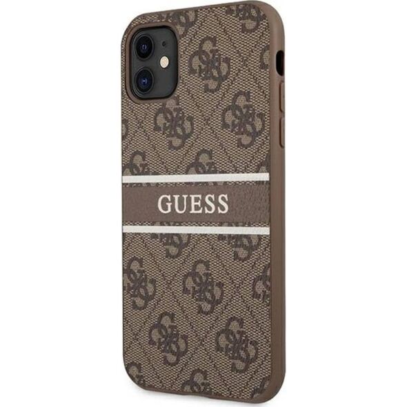 Guess Guess GUHCN614GDBR iPhone 11 6,1" brązowy/brown hardcase 4G Stripe
