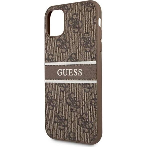 Guess Guess GUHCN614GDBR iPhone 11 6,1" brązowy/brown hardcase 4G Stripe