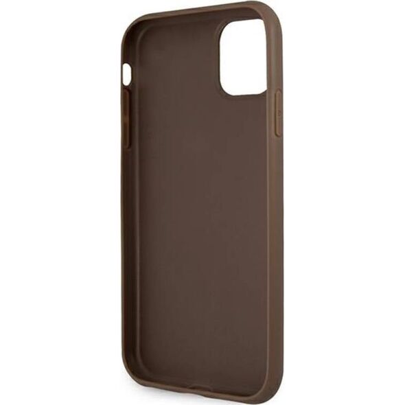 Guess Guess GUHCN614GDBR iPhone 11 6,1" brązowy/brown hardcase 4G Stripe
