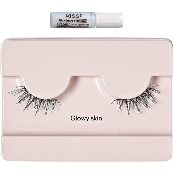 KISS Sztuczne Rzęsy The New Natural - Glowy Skin 1 para + klej 1g