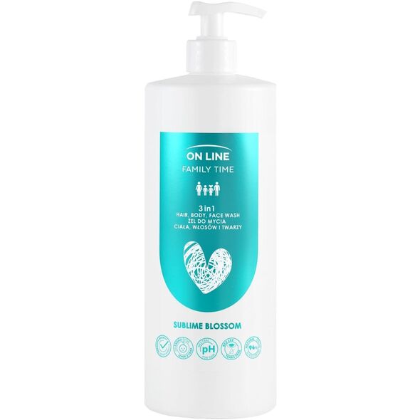 ON LINE Family Time Żel do mycia ciała ,włosów i twarzy 3w1 - Sublime Blossom  850 ml