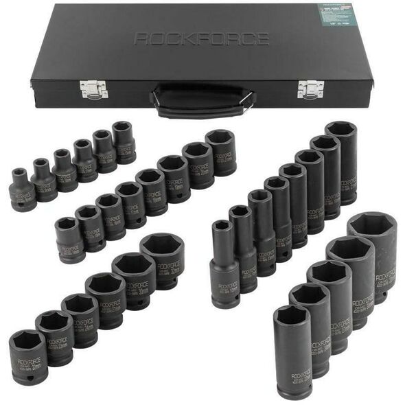 ROCKFORCE NASADKI UDAROWE kpl. 33el.1/2"  6-KĄT. 8-32mm