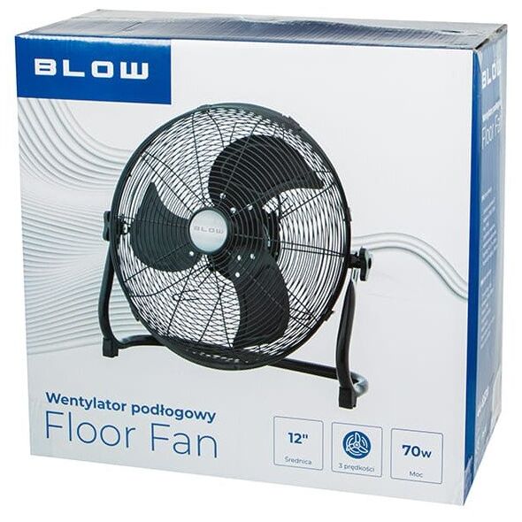 Wentylator podłogowy 12"/30cm 70W cyrkulator CZARNY