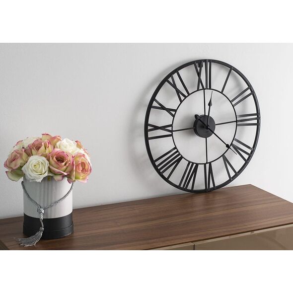 Deco4Home Zegar ścienny metalowy 47cm czarny Deco4Home