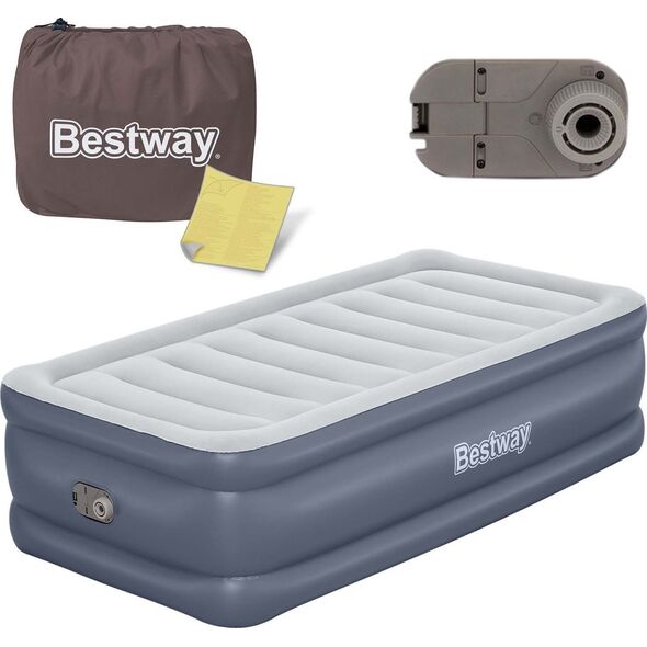 Bestway Materac welurowy, łóżko, 191x97x51 cm, Bestway, niebieski