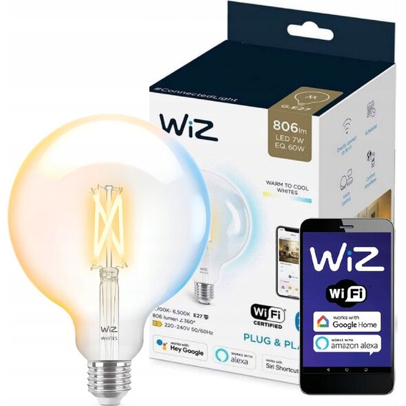 Signify WiZ Filament 60W E27 Globeform G125 Clear Einzelpack