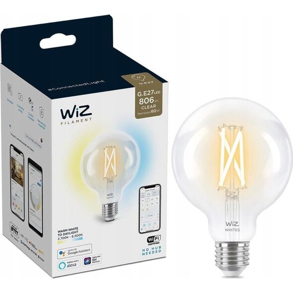 Signify WiZ Filament 60W E27 Globeform G125 Clear Einzelpack