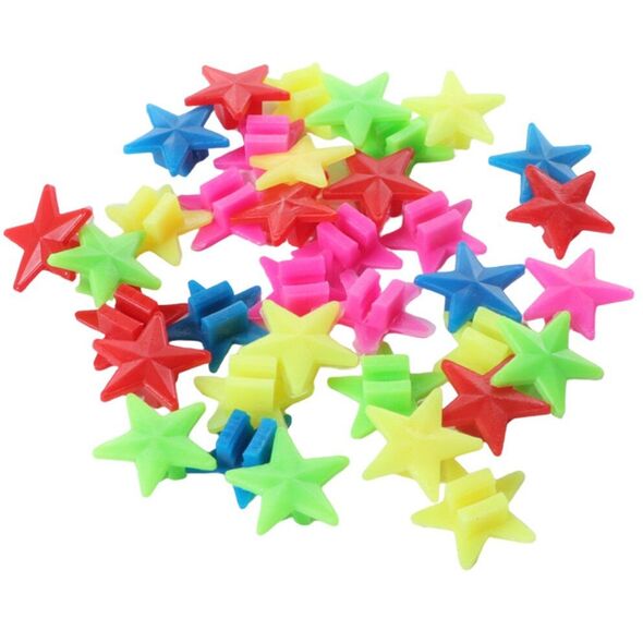 Zestaw Koraliki Na Szprychy Do Roweru Gwiazdki Kolorowe 2cm 35szt LEAN Toys