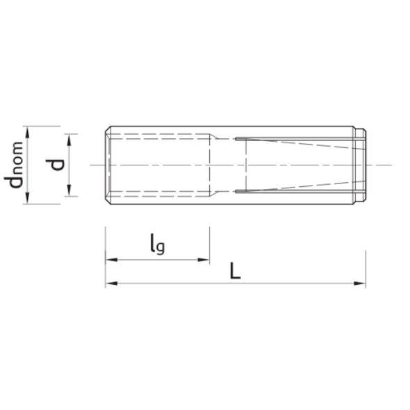 Rawlplug Tuleja rozprężna M10 z gwintem wewnętrznym - 50szt. - R-DCA-10-40