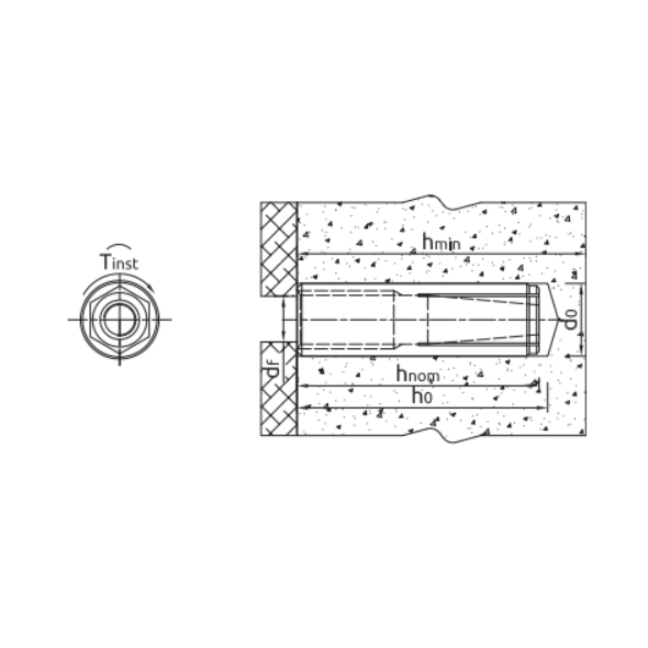 Rawlplug Tuleja rozprężna M10 z gwintem wewnętrznym - 50szt. - R-DCA-10-40