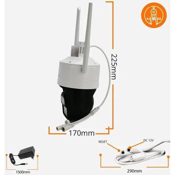 Kamera IP ORLLO Z17 Ultra 4K zewnętrzna obrotowa GSM na kartę SIM