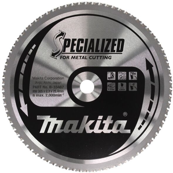 MAKITA ΔΙΣΚΟΠΡΙΟΝΟ 305x25,4x78z ΕΙΔΙΚΟ ΛΕΠΤΟ ΜΕΤΑΛΛΟ