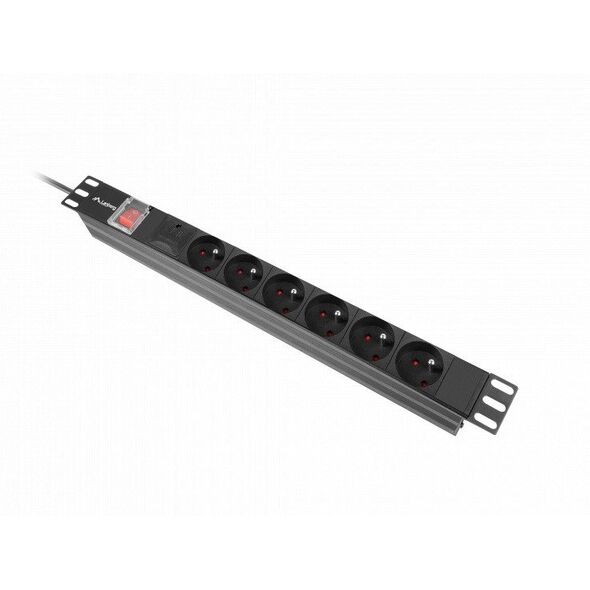 ΠΟΛΥΜΠΡΙΖΟ ΡΑΚ PDU 19" LANBERG 1U 16A 6X 230V PL 2M ΜΑΥΡΟ C14