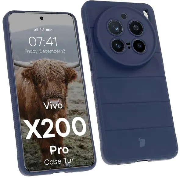 Pancerne etui Bizon Case Tur do Vivo X200 Pro granatowe