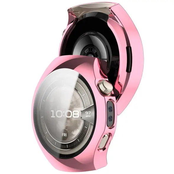 Etui z osłoną ekranu Bizon Case Watch Felipe do Huawei Watch 5 46mm różowe