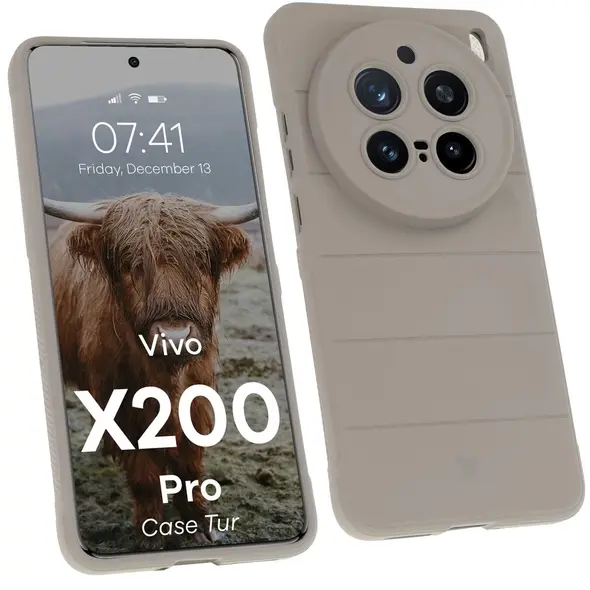 Pancerne etui Bizon Case Tur do Vivo X200 Pro jasnoszare