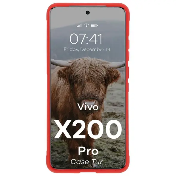 Pancerne etui Bizon Case Tur do Vivo X200 Pro czerwone