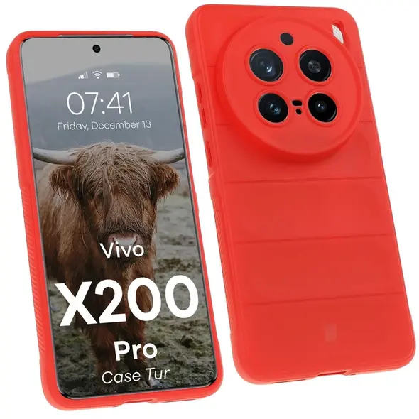 Pancerne etui Bizon Case Tur do Vivo X200 Pro czerwone