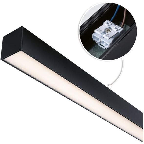 Γραμμικό φωτιστικό σύστημα LINION Power Channel LED 17W 1m 3000K IP20 100VA 230V/24V μαύρο RAL 9004 / αλουμίνιο